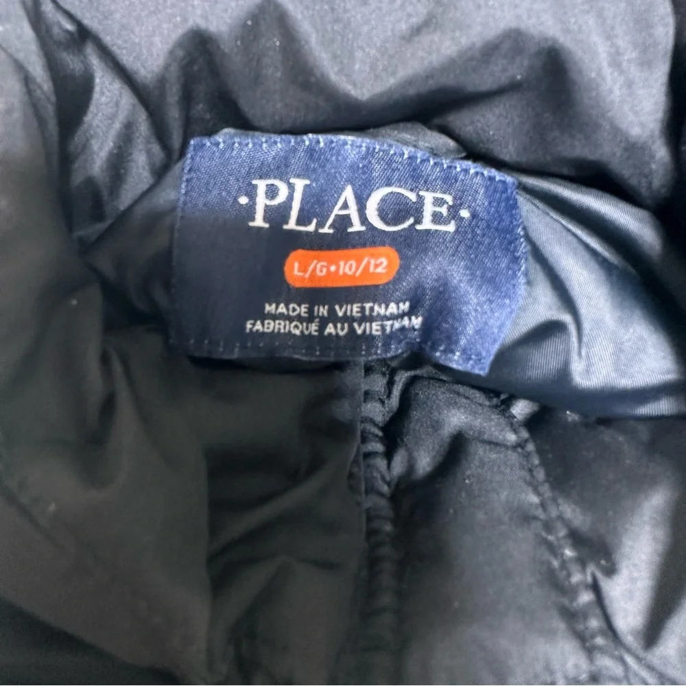 NWT‎ children’s place boys black puffer jacket size Large 10/12